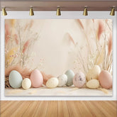 Lofaris Boho Ostern Eier Hintergrund Creme Pampasgras Getrocknete Blumen