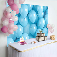Lofaris Blaue Ballons Hintergrund 3D Geburtstag Cake Smash Fotografie