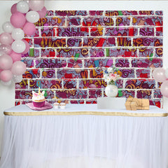 Lofaris Weiße Ziegelwand Urban Graffiti Hintergrund Bunte Hip Hop Musik Studio