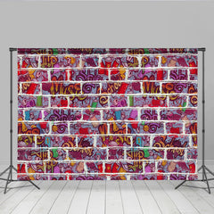 Lofaris Weiße Ziegelwand Urban Graffiti Hintergrund Bunte Hip Hop Musik Studio