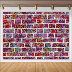Lofaris Weiße Ziegelwand Urban Graffiti Hintergrund Bunte Hip Hop Musik Studio