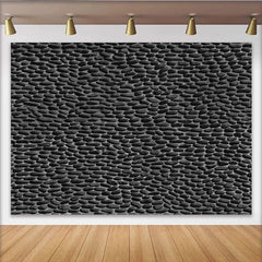 Dunkelgrauer Kieselstein Hintergrund Schwarze Kopfsteinpflaster Textur Moody Porträt