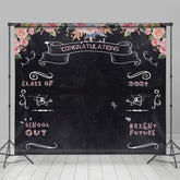 Rosa Blumen Tafel 2024 Abschluss Hintergrund