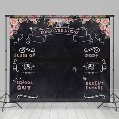 Rosa Blumen Tafel 2024 Abschluss Hintergrund