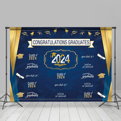 königlich Blau Und Gloden Hut 2024 Abschluss Hintergrund