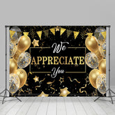 Golden Luftballons Stern Bänder Ruhestand Hintergrund