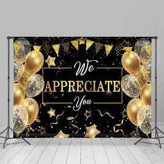 Golden Luftballons Stern Bänder Ruhestand Hintergrund