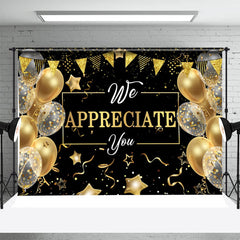 Golden Luftballons Stern Bänder Ruhestand Hintergrund