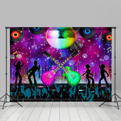 Disko Paillette Ball Musik Bokeh Gitarre Tanzen Hintergrund
