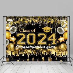 Golden Funkeln Quaste Ballon Abschluss Hintergrund