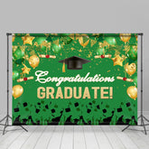 Grün Gold Bachelor Deckel Ballon Abschluss Hintergrund