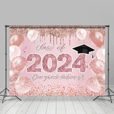 Funkeln Rose Rosa Ballon Klasse 2024 Grad Hintergrund