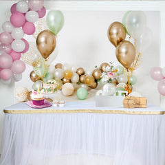 Salbeigrün Gold Ballon Erster Geburtstag Cake Smash Hintergrund Weiße EINS Briefe