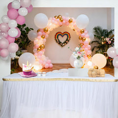 Lofaris Regenbogen Herz Geburtstag Cake Smash Hintergrund Pink Gold Ballon Wolke