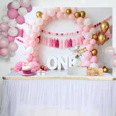 Lofaris Pink Gold Ballonbogen Geburtstag Cake Smash Hintergrund EINS Quaste
