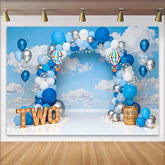Lofaris Up Up and Away Geburtstag Cake Smash Hintergrund Heißluftballon Himmel ZWEI