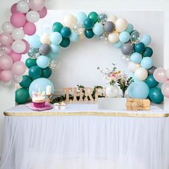 Lofaris Türkis Blau Ballon Geburtstag Cake Smash Hintergrund Holz DREI Boho