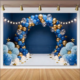 Lofaris Dunkelblau Gold Ballongirlande Geburtstag Cake Smash Hintergrund Sterne Junge