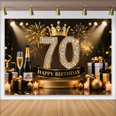 Lofaris Gold Krone 70. Geburtstag Hintergrund Champagner Geschenke Diamant Schwarz