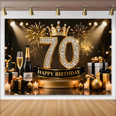 Lofaris Gold Krone 70. Geburtstag Hintergrund Champagner Geschenke Diamant Schwarz