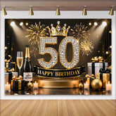 Lofaris Gold Krone 50. Geburtstag Hintergrund Champagner Geschenke Diamant Schwarz