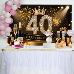Lofaris Gold Krone 40. Geburtstag Hintergrund Champagner Geschenke Diamant Schwarz