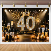 Lofaris Gold Krone 40. Geburtstag Hintergrund Champagner Geschenke Diamant Schwarz