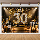 Lofaris Gold Krone 30. Geburtstag Hintergrund Champagner Geschenke Diamant Schwarz