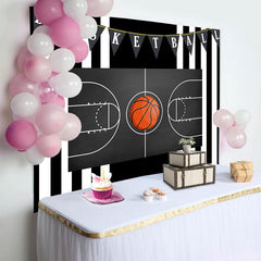 Lofaris Basketballplatz Geburtstag Hintergrund Schwarz Weiß Streifen Sport Jungen