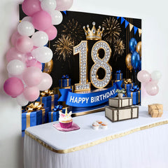 Lofaris Royalblau Gold 18. Geburtstag Hintergrund Diamant Zahlen Feuerwerk Männer