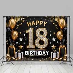 Lofaris Luxus 18. Happy Birthday Hintergrund Diamant Zahlen Gold Ballons Jubiläum Deko