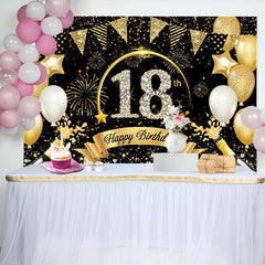 Lofaris Luxus 18. Geburtstag Hintergrund Champagner Diamant Zahlen Gold Wimpel Party