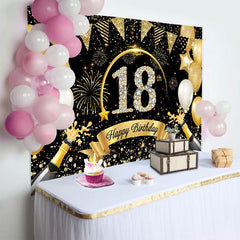 Lofaris Luxus 18. Geburtstag Hintergrund Champagner Diamant Zahlen Gold Wimpel Party