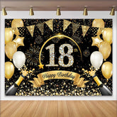 Lofaris Luxus 18. Geburtstag Hintergrund Champagner Diamant Zahlen Gold Wimpel Party