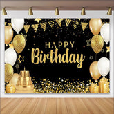 Lofaris Elegant Gold Happy Birthday Hintergrund 3-Stöckiger Kuchen Geschenkboxen Gala