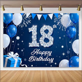 Lofaris Royalblau Silber 18. Geburtstag Hintergrund Diamant Zahlen Feuerwerk Jubiläum