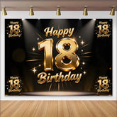 Lofaris Funkelnd Gold 18. Happy Birthday Hintergrund Spotlight Sterne Jubiläum Luxus