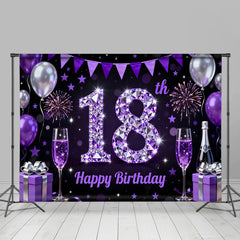 Lofaris Luxus Lila Diamant 18. Geburtstag Hintergrund Ballons Champagner Jubiläum