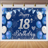 Lofaris Royalblau Silber 18. Geburtstag Hintergrund Silber Glitzer Zahlen Feuerwerk