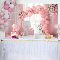 Lofaris Pink Ballonbogen Geschenkbox Hintergrund Innenraum Fensteransicht Cake Smash