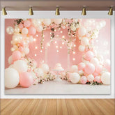 Lofaris Pinker Ballon Leuchtende Lichter Hochzeit Hintergrund Blumenbogen Kuchen Party