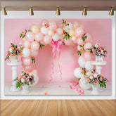 Lofaris Pinker Ballonbogen Blumen Hochzeit Hintergrund Große Schleife Brautparty