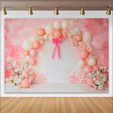 Lofaris Pinker Ballon Schleife Blumen Hochzeit Hintergrund Künstlerisch Abstrakt Party