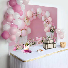 Lofaris Pinker Ballon Blumen Geschenkbox Hochzeit Hintergrund Weiße Kisten Brautparty