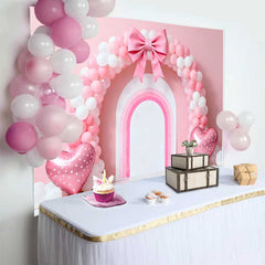 Lofaris Pinker Ballonbogen Schleife Hochzeit Hintergrund Herz Ballon Regenbogen Brautparty
