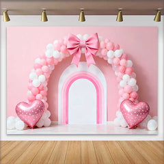 Lofaris Pinker Ballonbogen Schleife Hochzeit Hintergrund Herz Ballon Regenbogen Brautparty