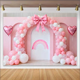Lofaris Pinker Ballon Schleife Regenbogen Hochzeit Hintergrund Herz Ballon Brautparty