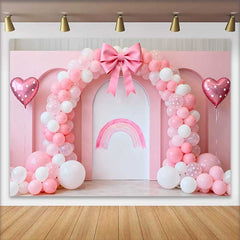 Lofaris Pinker Ballon Schleife Regenbogen Hochzeit Hintergrund Herz Ballon Brautparty