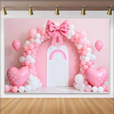 Lofaris Pinker Ballon Schleife Regenbogenbogen Hochzeit Hintergrund Herz Ballon Party