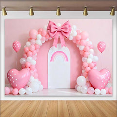 Lofaris Pinker Ballon Schleife Regenbogenbogen Hochzeit Hintergrund Herz Ballon Party